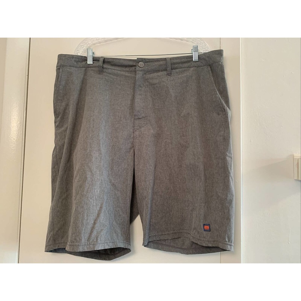 Cova Heathered Gray Flat Front Athletic Chino Shorts Men’s Size 38